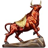 LHLLHL Wang City Ganado Toro de Bronce Decoración Tienda Escritorio Sala de Estar Hogar Artesanía Ganado