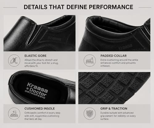 Image of Kraasa Brass Formal Shoes for Men | Vegan Leather Slip-On Office Shoes