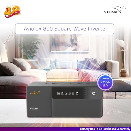 Image of V-Guard Aviolux 800 Square Wave 775VA Inverter for Home, Office and Shop | Easy Installation | Reliable Power Backup | 3-Year Warranty