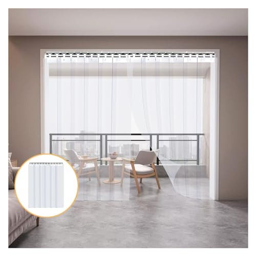 Rideau à lanières en PVC transparent 120x200 cm pour cloison