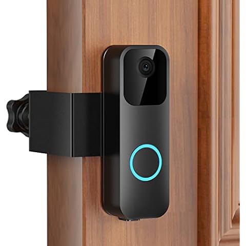 Anti-Theft Blink Video Doorbell Door Mount, No Drilling High Quality Stainless & Aluminum Video Camera Doorbell Mount for Apartment Renters Home Office Room - Doorbell Not Included (Black) Cover