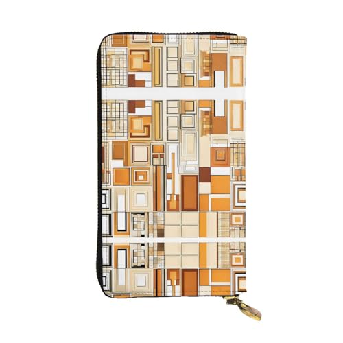 Portefeuille en cuir véritable imprimé vintage chic grand format pour femme et homme