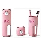 ⑤　Design de mode: tasse d'ours mignon multi-fonctionnelle, pratique pour recevoir la brosse à dents dentifrice, ajouter un peu de plaisir à votre voyage.
