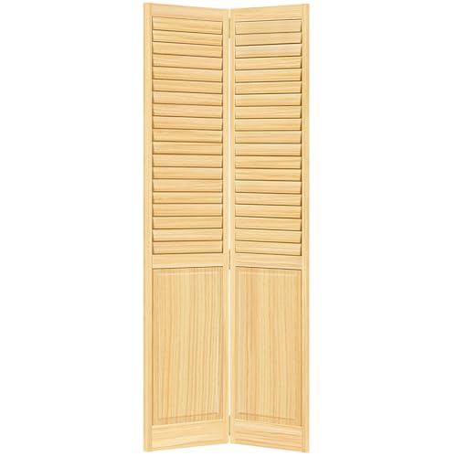 Kimberly Bay Closet Door, Bi-Fold, Plantation Louver-Panel Solid Core Unfinished 80 Inch x 28 Inch