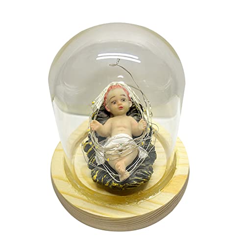 Baby Laying On Hay Figurine Led Light Up Collectible Statue For Nativity Scene Home Goods