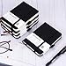8Pcs Pocket Notebook A7 Set, 4 Small Notepad with 4 Pens, Mini Notebooks Pocket Size, Portable Leather Field Notes Journal Diary Lined Notebook with Elastic Band for School Office (200 Pages) (Black)