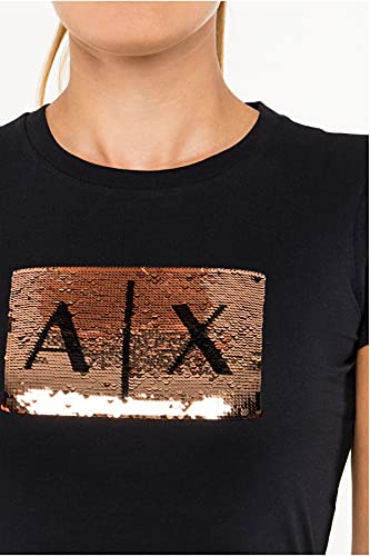 Armani Exchange Women's Basic T-Shirt with Logo on Bust3