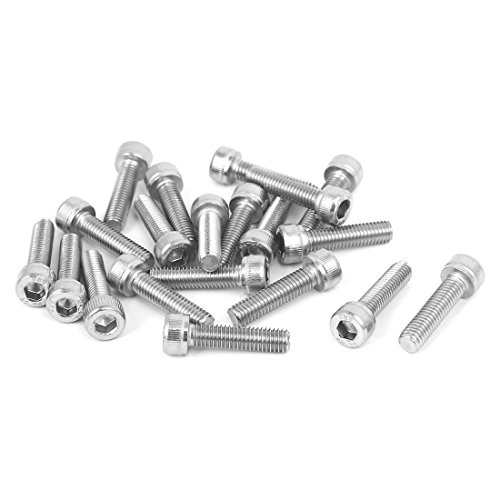 uxcell® M5x20mm Thread 304 Stainless Steel Hex Socket Head Cap Screw Bolt DIN912 20pcs