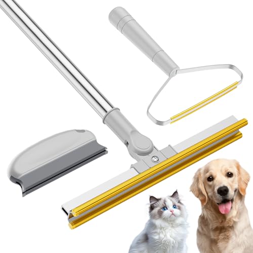 Bolfie 3 in 1 Carpet Rake for Pet Hair Removal, Gray by Bolfie - Used condition - US$20.46