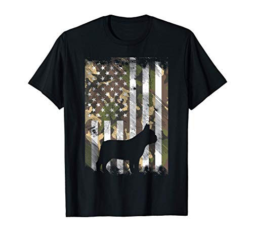 Camo US Flag French Bulldog Frenchie Patriot Dog Lover Gift T-Shirt