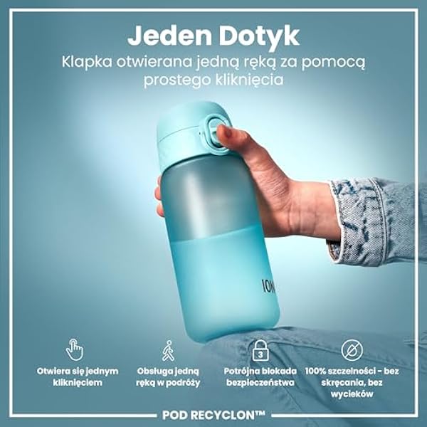 ION8 Детская бутылочка, 350 мл/12 унций, герметичная, легко открывается, безопасный замок, можно мыть в посудомоечной машине, без БФА, ручка для переноски, легко моется, без запаха, цвет «Sonic Blue»