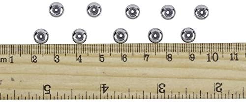 NBEADS 10 Pcs Stopper Beads, 7x3.5mm 304 Stainless Steel Ring Beads, Rubber Inside Slider Beads for Jewelry Making