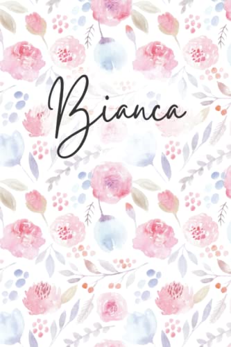Bianca Notebook: Floral Bianca Journal, flowery Pattern Notepad, Bianca Diary Lined Paper, 6 X 9 Inch, 120 Pages