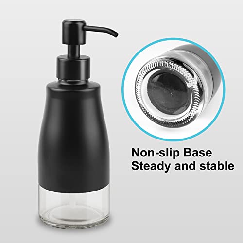 Aumio Soap Dispenser, Bathroom Soap Dispenser Stainless Steel Glass Soap Dispenser Bathroom Refillable Dish Soap Dispenser For Kitchen Liquid Hand Soap Dispenser Matte Black(10 Oz./ 300Ml) #TOP3
