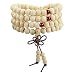 INBLUE Men,Women's 8mm Wood Bracelet Link Wrist Necklace Chain Tibetan Buddhist White Sandalwood Bead Prayer Buddha Mala Chinese knot Elastic