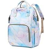 Xunteny Marble Women Laptop Backpack, College School Backpack Bookbag 15.6 Inch Computer Backpacks for Work Business Travel