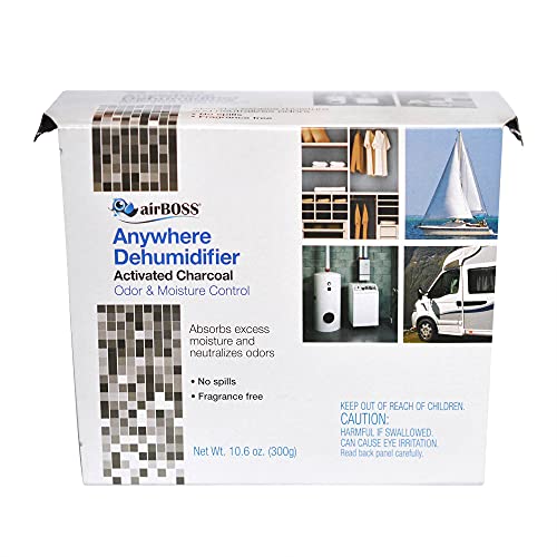 airBoss Anywhere Dehumidifier with Activated Charcoal for Moisture Control and Odor Control, Fragrance-Free, 10.6 Oz