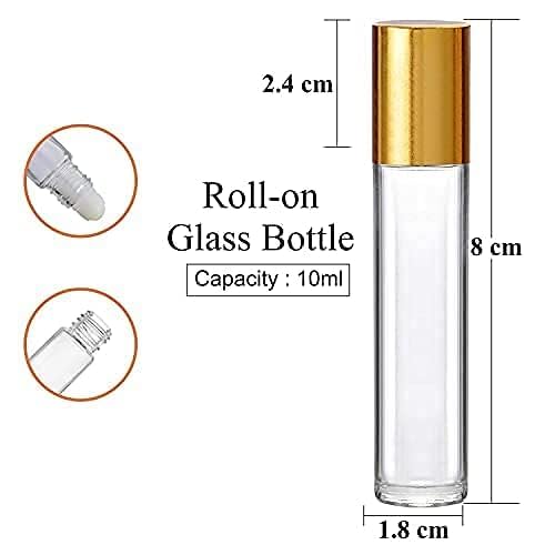 Image of 6ml Empty Bottles Transparent Refillable Reusable Roll on Glass Bottles for Attar | 6ml Perfumes Ittar Bottle | DIY | Aromatherapy | Essential Oils (SET OF 3)