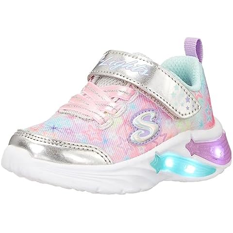 Skechers Star Sparks Girls Trainers in Silver Multi Cover
