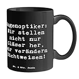 Mr. & Mrs. Panda Tasse Spruch Augenoptiker Sichtweise - Geschenk, klare Sichtweise, Augenprüfung, Berufsleben, Bildschirmschutz, Berufsliebe,