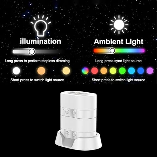 Luocute Lámpara de Mesa Recargable con 3 Temperaturas y 8 Modos de Luz miniatura 3