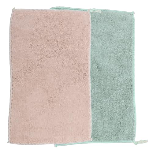 HOUDERCO Lot de 2 Chiffons de Nettoyage Cuisine en Microfibre Absorbante 20x30 Cm Double Face Épais Multifonction pour Vaisselle et Surfaces Ménagères Usage Domestique Écologique