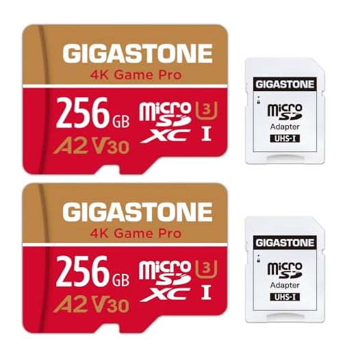 [5-Yrs Free Data Recovery] Gigastone 256GB 2-Pack Micro SD Card, 4K Game Pro, MicroSDXC Memory Card for Nintendo-Switch, GoPro, Action Camera, DJI, UHD Video, R/W up to 100/60MB/s, UHS-I U3 A2 V30 C10