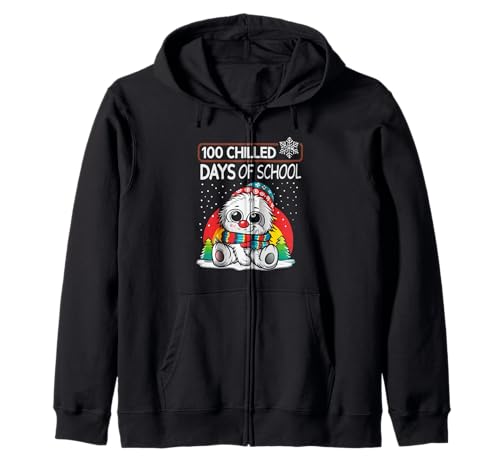 Image of 100th Day of School Kids - 100 Chilled Days of School Zip Hoodie