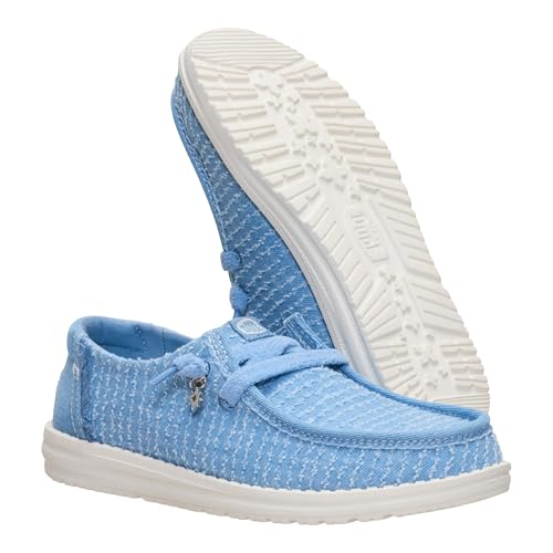 HEYDUDE Women's Wendy Frayed Canvas Slip On Shoe, Faded Denim, Size 7 - image 7