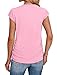 Shirts for Women Dressy Casual Work Tops Ruched Cap Sleeve Summer Trendy Clothes Mothers Day for Mom Pink S