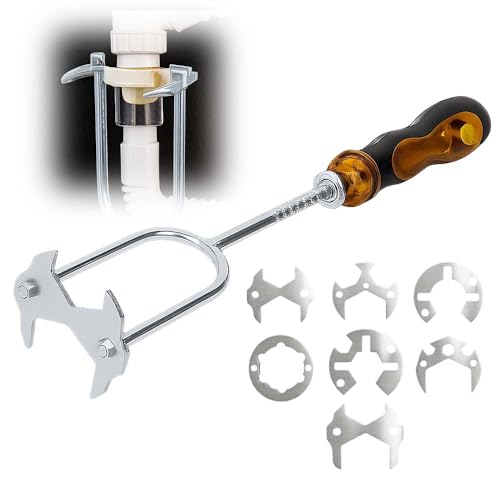 WUSAIRX Under Sink Wrench Faucet Tool, Basin Wrench Multifunctional for Tight Spaces, Plumbing Tool Kit for Faucet Installation Removal in Kitchen Bathroom Home, Plumbers Wrench (1, silver)