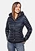 Navahoo Damen Damen leichte Übergangsjacke Steppjacke mit Kapuze Kimuk Navy Gr. M