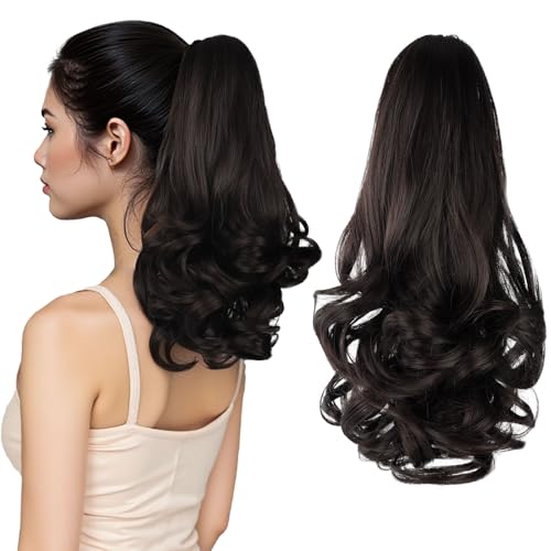 HEWEICSY �|�j�[�e�[���G�N�X�e���V�����A�����p�N���b�v�I���|�j�[�e�[���A35.6 cm �N���[�N���b�v �V���[�g�J�[���[�E�F�[�u�|�j�[�w�A�G�N�X�e���V���� �����p - �_�[�N�u���E��