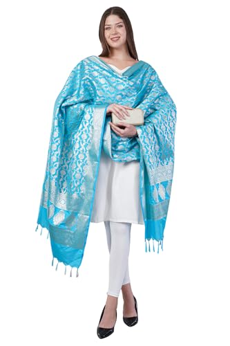 Banarasi Dupatta with Light Gold Zari Work/Women's Indian Wear Shawl/Scarf/Wrap