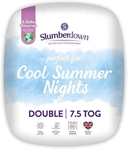 Slumberdown Cool Summer Nights Double Duvet - 7.5 Tog Lightweight Cooler Quilt for Night Sweats - Soft Touch Cover, Hypoallergenic, Machine Washable, UK Standard Size (200cm x 200cm)
