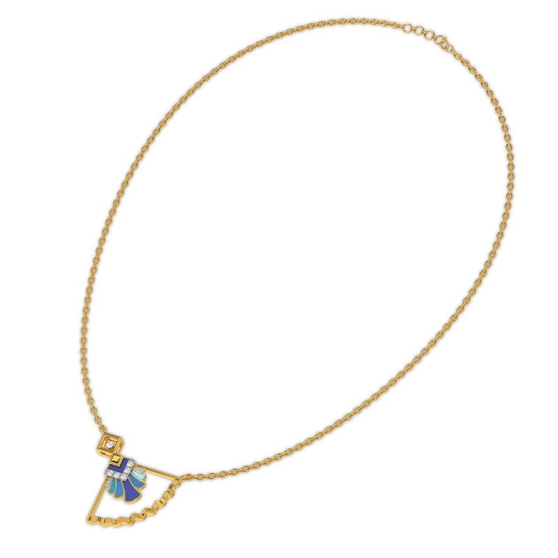 Image of Kisna 14 KT Florawave Yellow Gold Diamond Necklace For Women