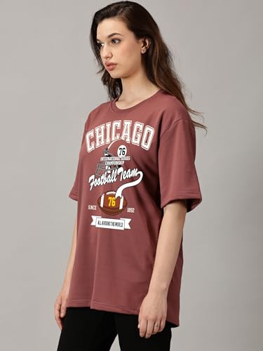 Image of RodZen Women's Cotton Loose Fit Oversized Printed T-Shirt