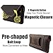 Topstache Leather Phone Holster for iPhone 17/16/15 Pro Max, Galaxy S25/S24 Ultra - Belt Loop Cell Phone Case - Leather Card Holder Wallet Belt Pouch - Fit Protective Case on, XL,Darkbrown