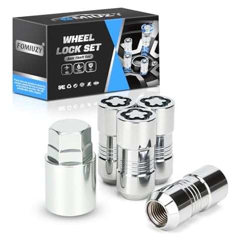 FOMIUZY Wheel Lock Lug Nut Set M14 x 1.5 Anti Theft Fit Chevy Silverado Tahoe Suburban Avalanche Cadillac Escalade GMC Sierra Yukon XL Canyon Acadia Tesla 3 Y X S Ford Excursion &More Replace 24210 Cover