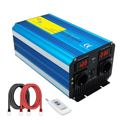 Power Inverter Inversor Onda Sinusoidal Pura 4KW A 7KW CC 12V/CC 24V CA 220 V/230 V para Uso Doméstico Y Exterior con Control Remoto Convertidor(DC12V,5KW Peak rem)