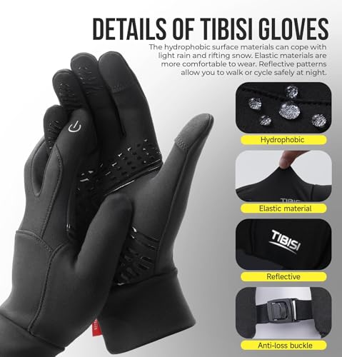 Image of PULIOU Winter Waterproof Thermal Gloves for Men Women, Cold Weather Windproof Ski Snow Gloves with Touchscreen Fingers for Running Cycling Hiking Driving