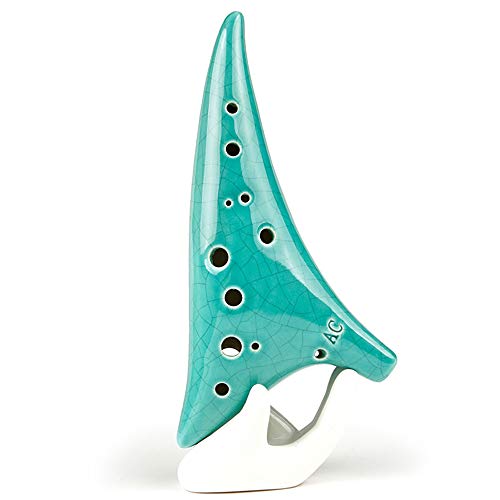 KNDJSPR Ocarina de 12 Hoyos, Instrumento de Viento de Madera Alto-C-craquelado en Hielo, f�cil de Aprender, Adecuado para Principiantes