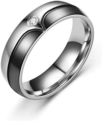 Stainless Steel His and Hers Matching Black & Rose Gold Plated Wedding Bands Engagement Rings for Couples Y994