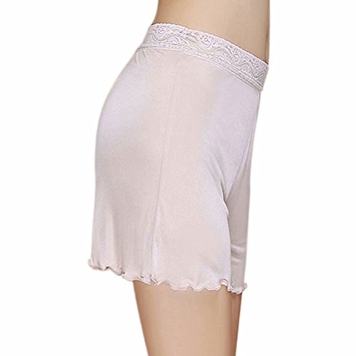 Zylioo Mulberry Silk Knit Pettipants Ultra Thin Stretch Seamless Undershorts Leggings Underwear Safety Pants Nude US S