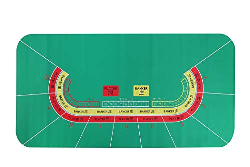 本格的バカラマット デジタルプリントラバーフォーム (緑 120x60cm) 収納袋付き