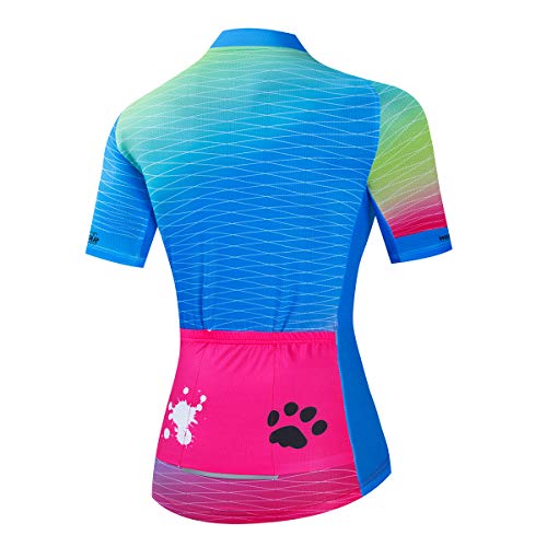Image of Cycling Jerseys Women Bike Shirts Short Sleeve Bicycle Clothes Breathable Stretch Labric Bicycle Uniforms