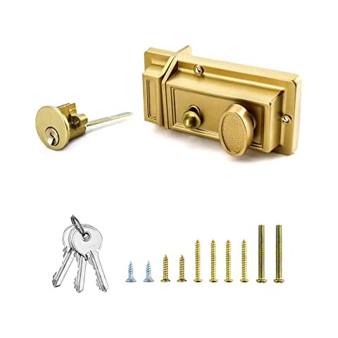QWORK Antique Style Night Latch Deadbolt Lock Cover