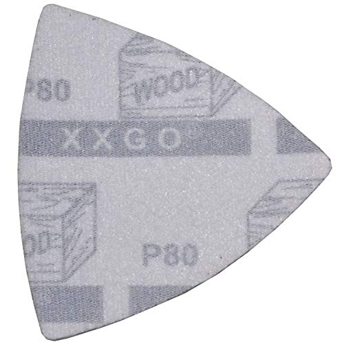 Xxgo 60 Pcs 80 Grits 3-1/8 Inch 80Mm Triangle Oscillating Tool Sanding Paper For Wood Sanding Xg802080 #TOP4