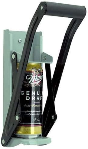 OssianWall Mounted 2 in 1 Can Crusher and Bottle Opener – Premium Heavy Duty 16oz 500ml Aluminium Drinking Tin Can Kitchen Recycle Tool with Soft Grip Foam Handle and Bottle Opener