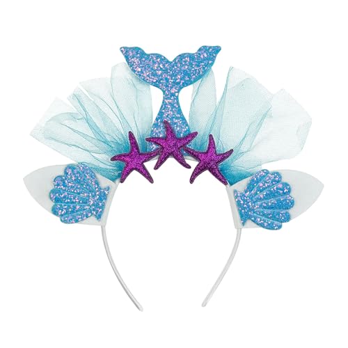 W WIDMANN MILANO Party Fashion - Serre-tête sirène, bleu ou rose, monde sous-marin, nageoire de sirène